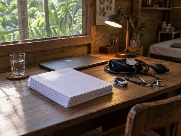 Medical room where a physician reviews every ayahuasca retreat intake form