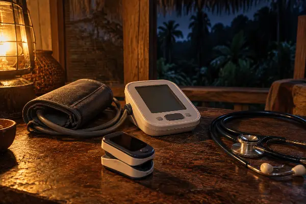 Blood pressure and pulse oximetry screening before an ayahuasca ceremony
